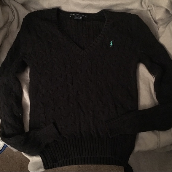 Polo Ralph Lauren Sweaters - Polo Ralph Lauren Sport Small Black Sweater w Blue